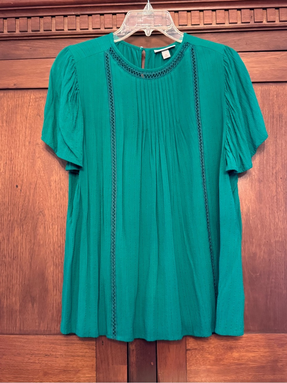 Knox Rose Green Pleated Blouse